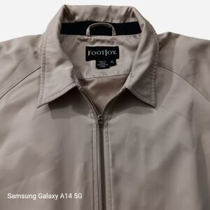 Footjoy Jacket Mens XL Beige Long Sleeve Full Zip Windbreaker Golfer - Good